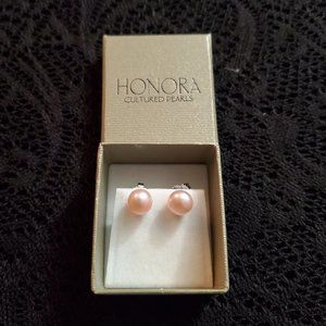 NWOT Honora light pink cultured pearl earrings